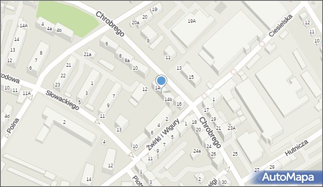 Bolesławiec, Króla Bolesława Chrobrego, 14a, mapa Bolesławca