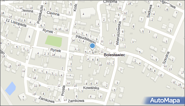 Bolesławiec, Krakowska, 9, mapa Bolesławca