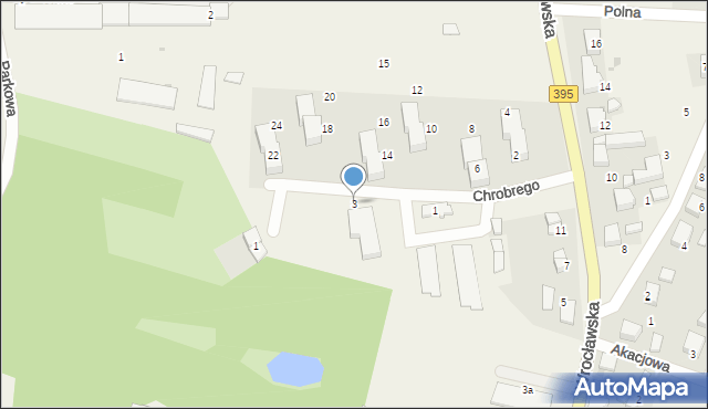 Borek Strzeliński, Króla Bolesława Chrobrego, 3, mapa Borek Strzeliński