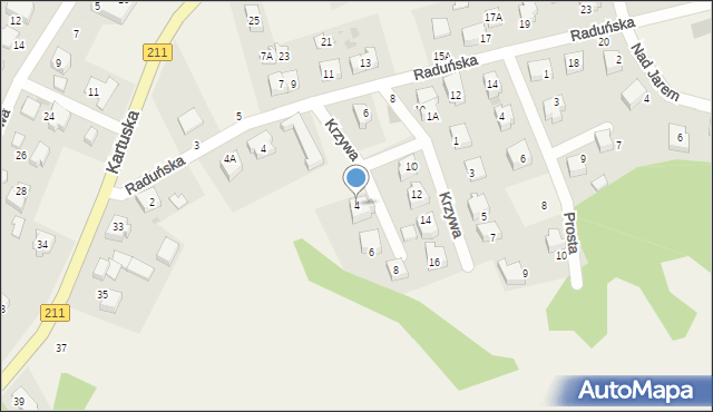 Borkowo, Krzywa, 4, mapa Borkowo