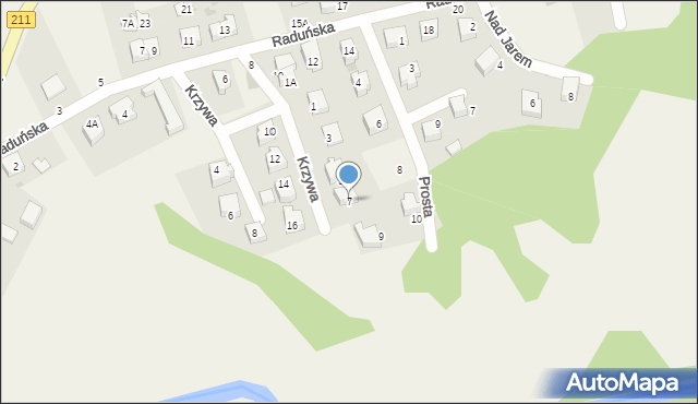 Borkowo, Krzywa, 7, mapa Borkowo