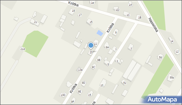 Borowa Góra, Krótka, 13, mapa Borowa Góra