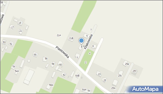 Borowiczki-Pieńki, Krakowska, 3, mapa Borowiczki-Pieńki