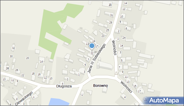 Borowno, Króla Jana III Sobieskiego, 11, mapa Borowno