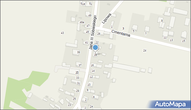 Borowno, Króla Jana III Sobieskiego, 18, mapa Borowno