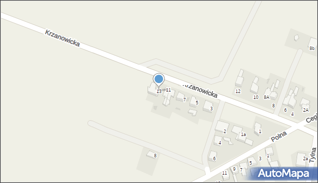 Borucin, Krzanowicka, 13, mapa Borucin