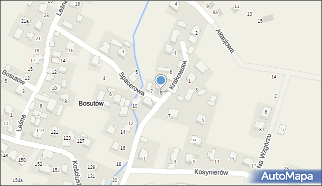 Bosutów, Krakowska, 8, mapa Bosutów