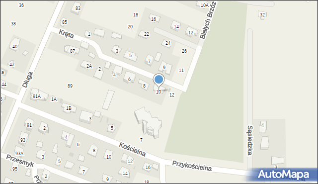 Bramki, Kręta, 10, mapa Bramki