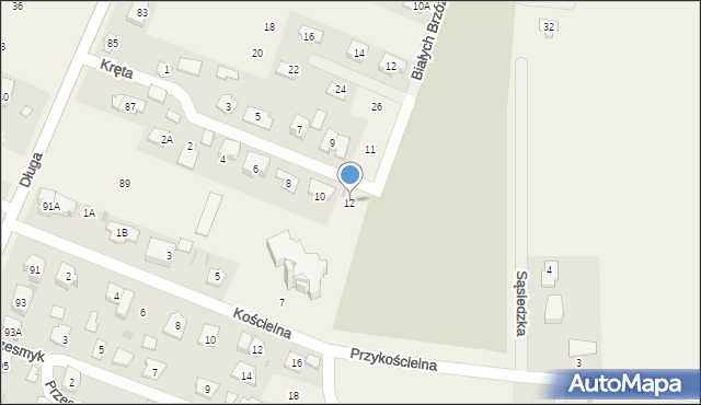 Bramki, Kręta, 12, mapa Bramki