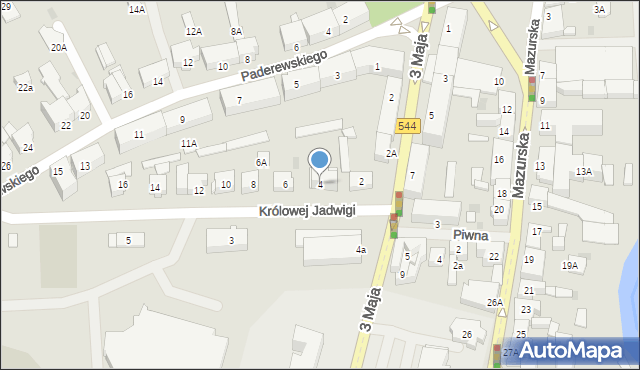 Brodnica, Królowej Jadwigi, 4, mapa Brodnica