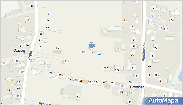 Bronisze, Kręta, 19f, mapa Bronisze