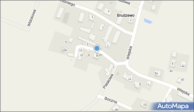 Brudzewo, Krótka, 6, mapa Brudzewo