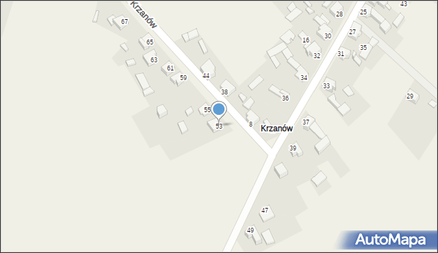 Brudzowice, Krzanów, 53, mapa Brudzowice