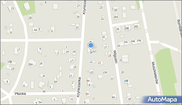 Brwinów, Kryniczanka, 14, mapa Brwinów