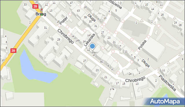 Brzeg, Króla Bolesława Chrobrego, 10a, mapa Brzeg