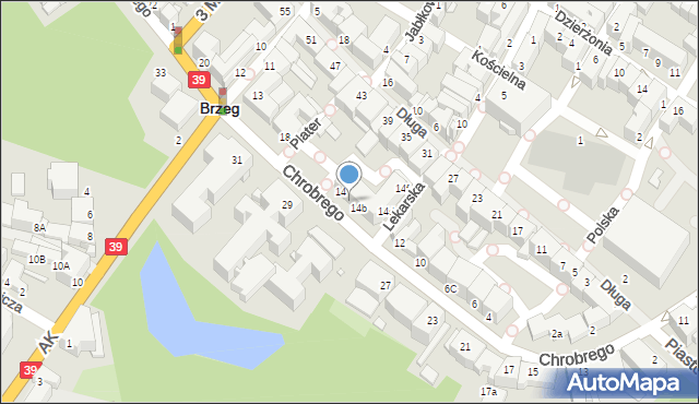 Brzeg, Króla Bolesława Chrobrego, 14a, mapa Brzeg