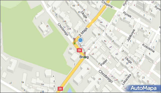 Brzeg, Króla Bolesława Chrobrego, 20, mapa Brzeg