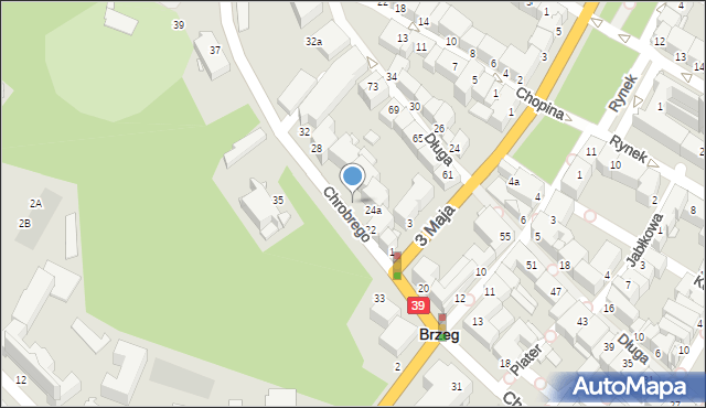 Brzeg, Króla Bolesława Chrobrego, 24, mapa Brzeg
