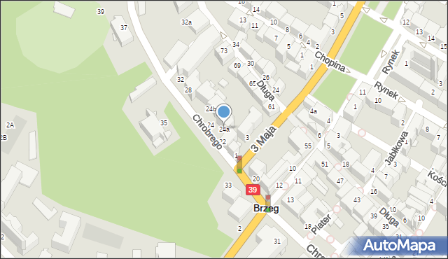 Brzeg, Króla Bolesława Chrobrego, 24a, mapa Brzeg