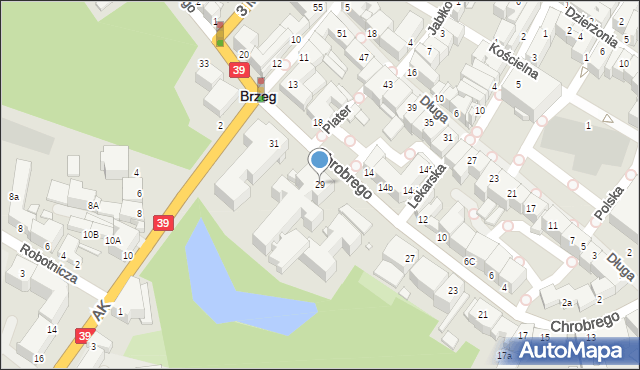 Brzeg, Króla Bolesława Chrobrego, 29, mapa Brzeg
