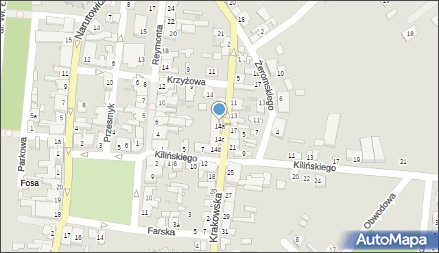 Brześć Kujawski, Krakowska, 14a, mapa Brześć Kujawski