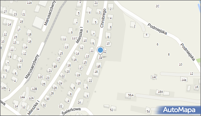 Brzesko, Króla Bolesława Chrobrego, 14, mapa Brzesko