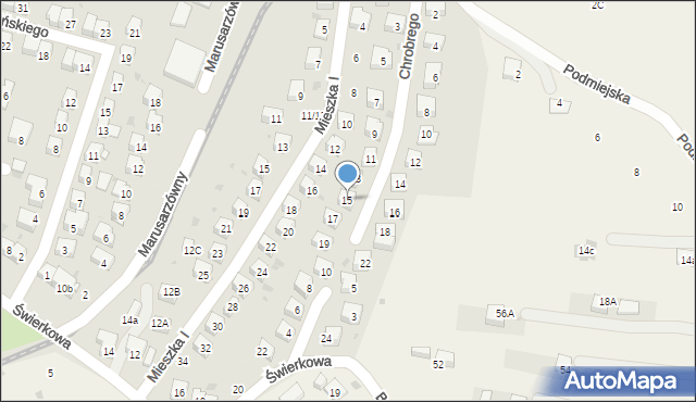 Brzesko, Króla Bolesława Chrobrego, 15, mapa Brzesko