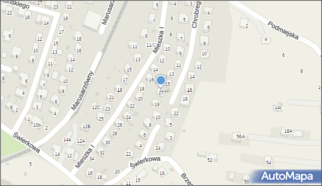 Brzesko, Króla Bolesława Chrobrego, 17, mapa Brzesko