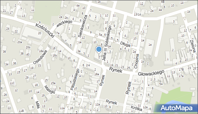 Brzesko, Króla Jana III Sobieskiego, 2, mapa Brzesko