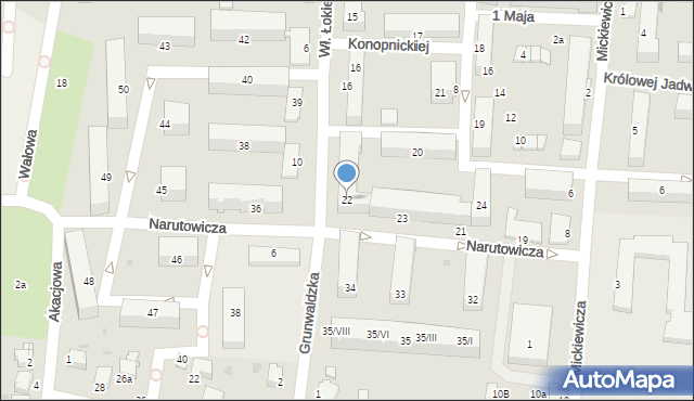 Brzeszcze, Króla Władysława Łokietka, 22, mapa Brzeszcze