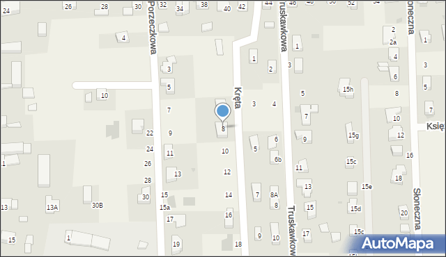 Brzezia Łąka, Kręta, 8, mapa Brzezia Łąka