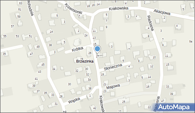 Brzezinka, Krakowska, 17, mapa Brzezinka