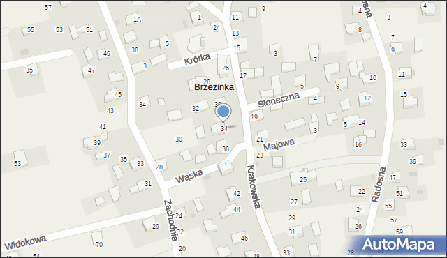Brzezinka, Krakowska, 34, mapa Brzezinka