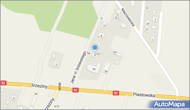 Brzeziny, Króla Jana III Sobieskiego, 4, mapa Brzeziny