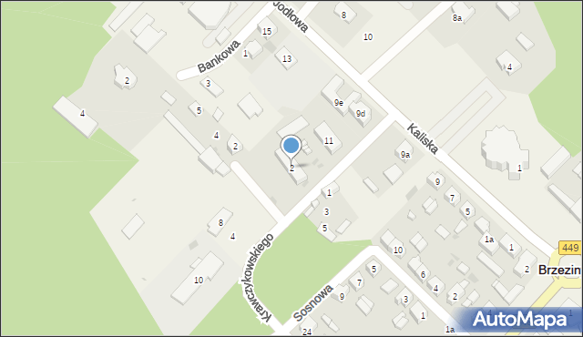 Brzeziny, Krawczykowskiego Franciszka, 2, mapa Brzeziny
