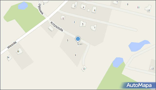 Brzeźnica, Krzysztofa, 7, mapa Brzeźnica