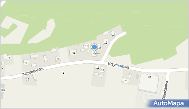 Brzeźno, Krzymowska, 13, mapa Brzeźno
