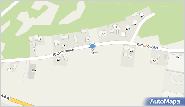 Brzeźno, Krzymowska, 14, mapa Brzeźno