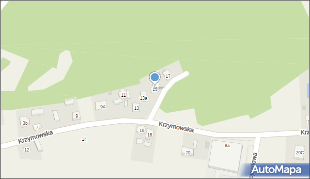 Brzeźno, Krzymowska, 15, mapa Brzeźno