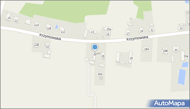 Brzeźno, Krzymowska, 24, mapa Brzeźno