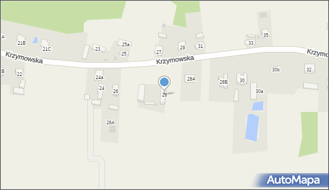 Brzeźno, Krzymowska, 28, mapa Brzeźno