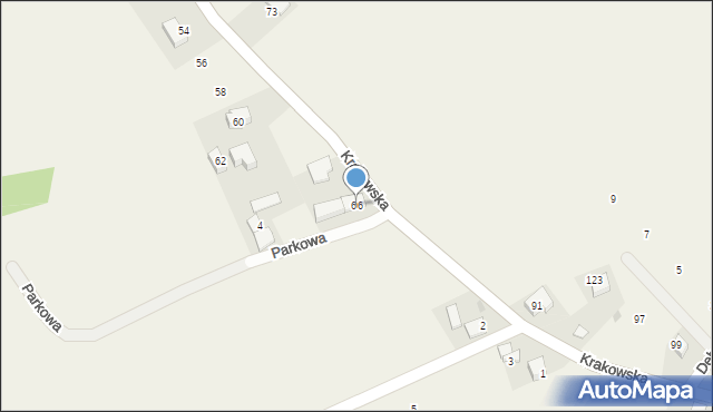 Brzoskwinia, Krakowska, 66, mapa Brzoskwinia
