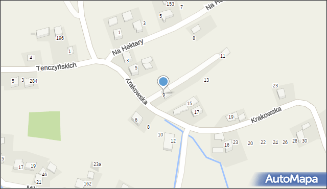 Brzoskwinia, Krakowska, 9, mapa Brzoskwinia