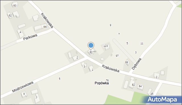 Brzoskwinia, Krakowska, 91, mapa Brzoskwinia