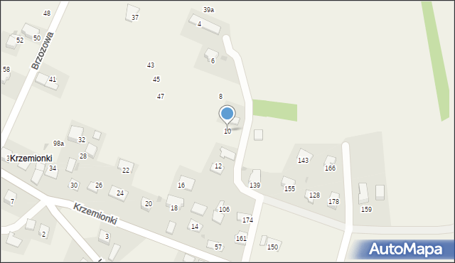 Brzoskwinia, Krzemionki, 10, mapa Brzoskwinia