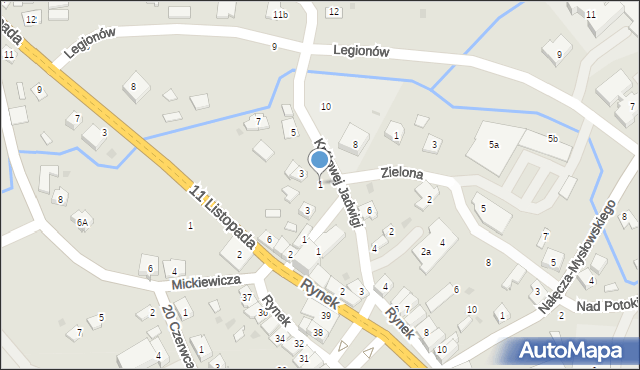 Brzostek, Królowej Jadwigi, 1, mapa Brzostek