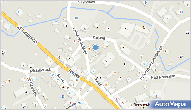 Brzostek, Królowej Jadwigi, 2, mapa Brzostek