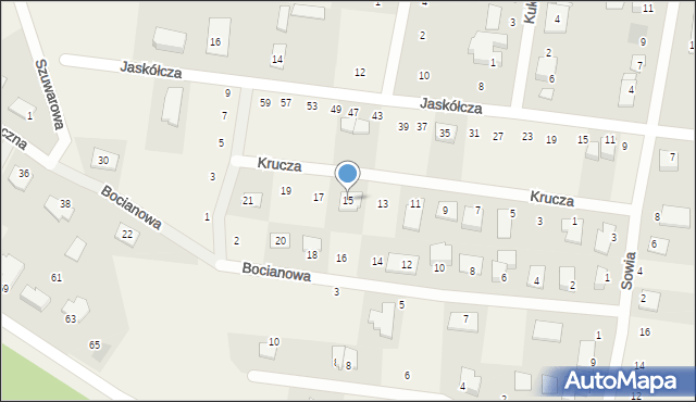 Brzoza, Krucza, 15, mapa Brzoza