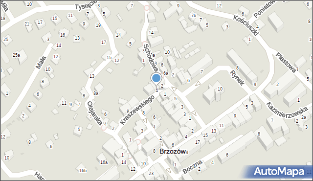 Brzozów, Kraszewskiego Józefa Ignacego, 4, mapa Brzozów