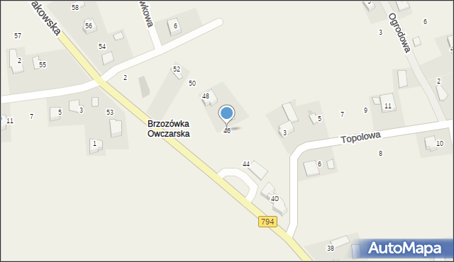 Brzozówka, Krakowska, 46, mapa Brzozówka